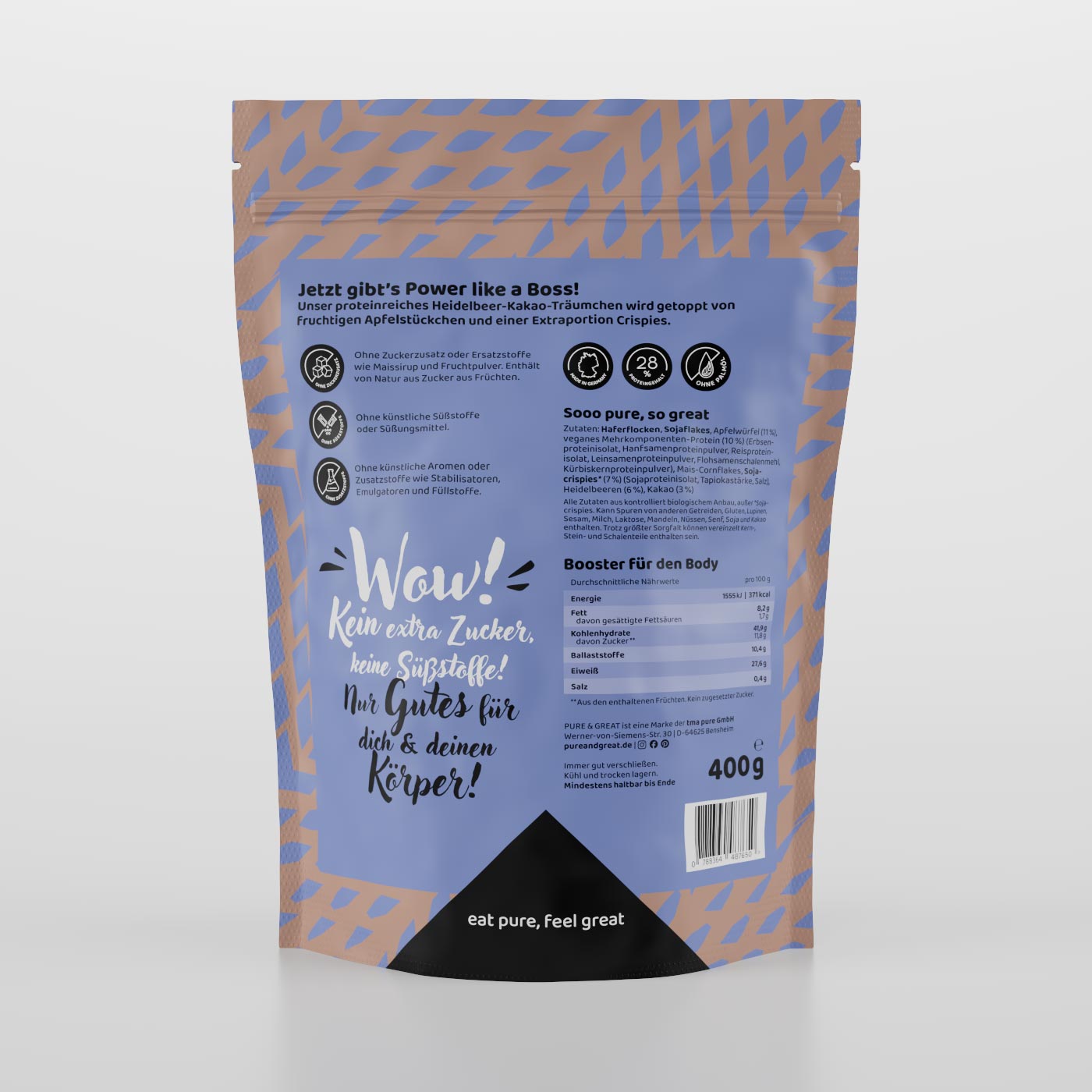 Kakao Crispy Protein Müsli Back