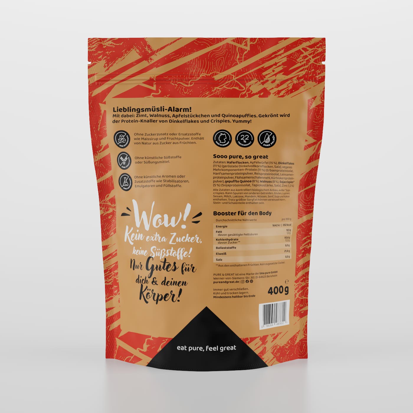 Power Zimt Protein Müsli Back