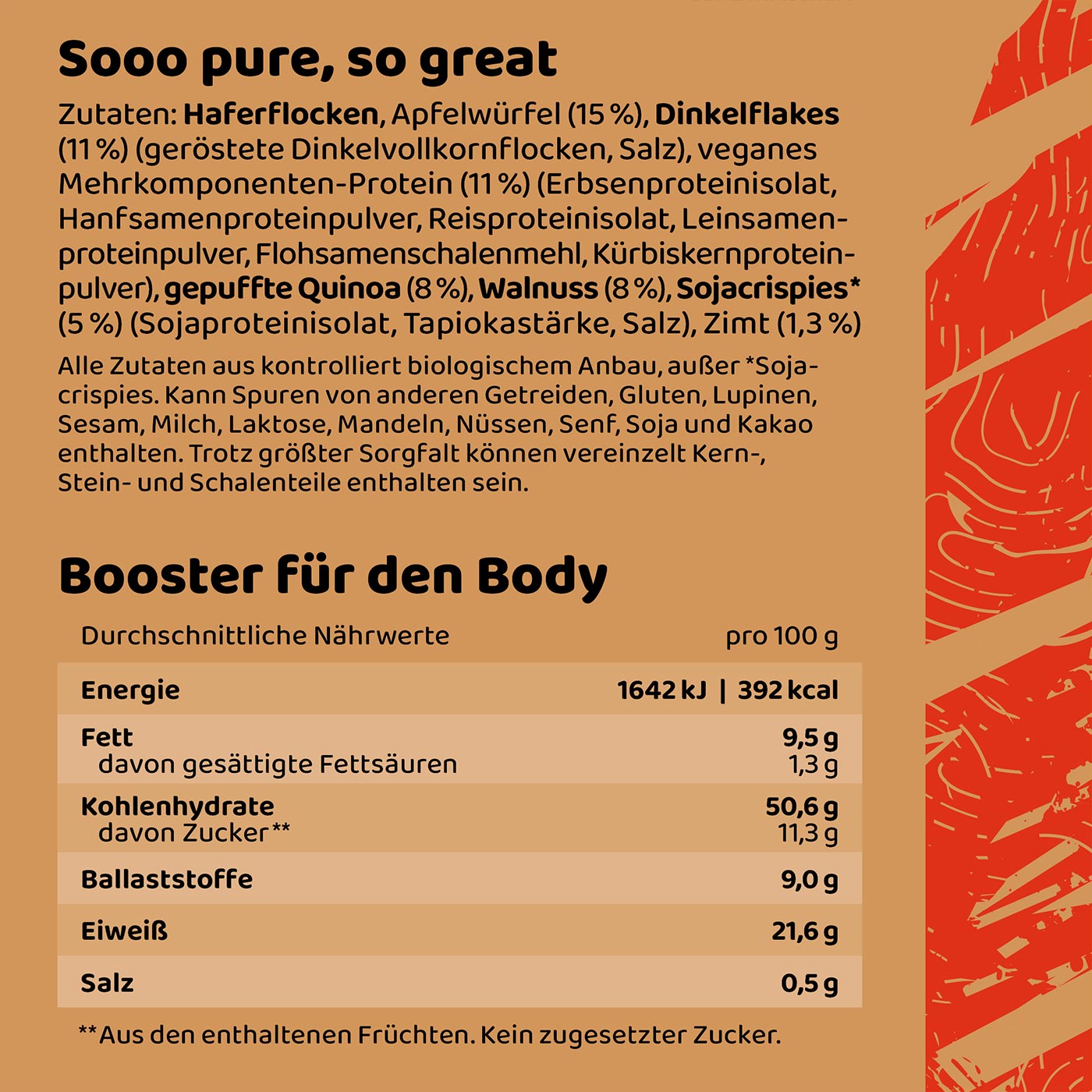 Power Zimt Protein Müsli Nährwerttabelle